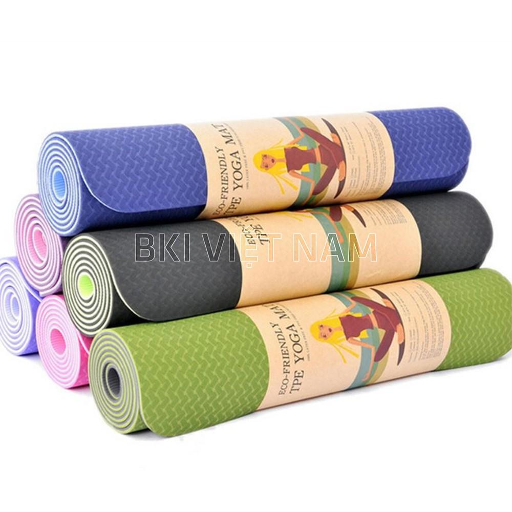 Thảm Tập Yoga Cao Cấp 6 - 8mm Chất liệu TPE Cao Su Non Chống Thấm Nước, Trơn Trượt