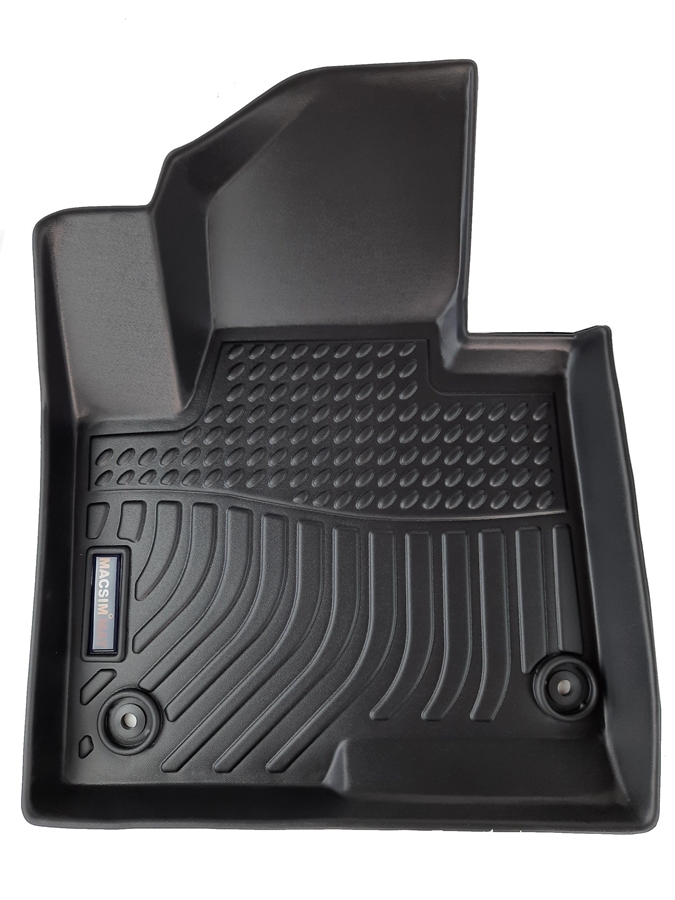 Thảm lót sàn xe ô tô Hyundai Santafe 2014-2018 Nhãn hiệu Macsim chất liệu nhựa TPE cao cấp màu đen