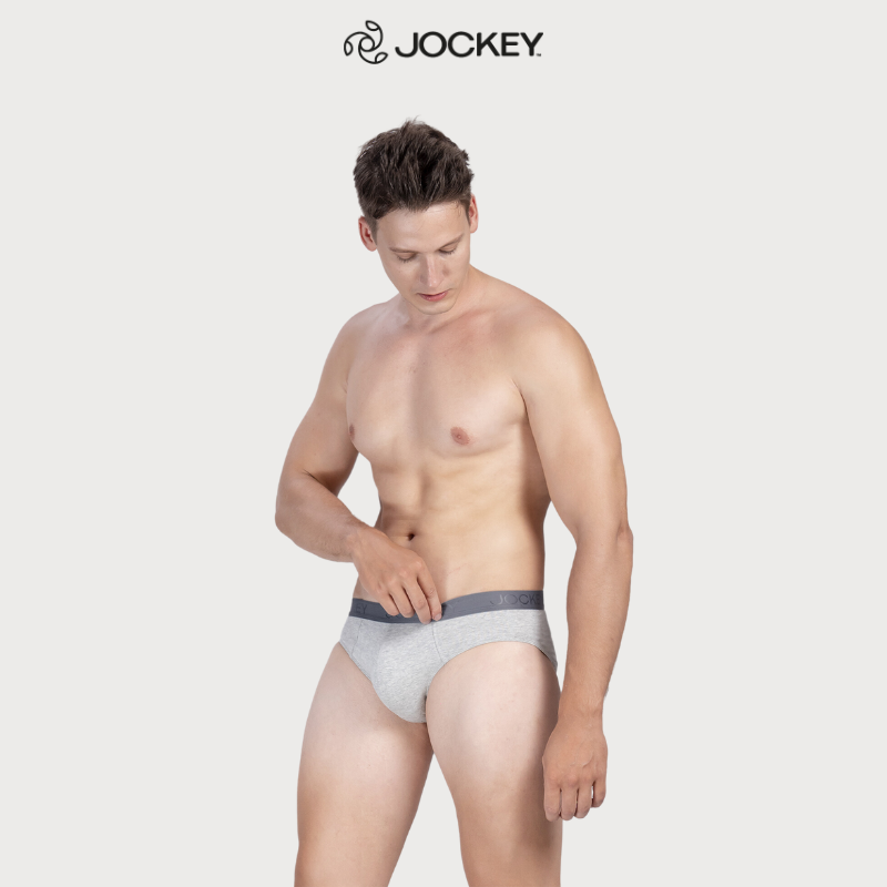 Quần Lót Nam Thun Cotton Jockey Dáng Brief Cao Cấp Màu Xám Nhạt - J1246_P1