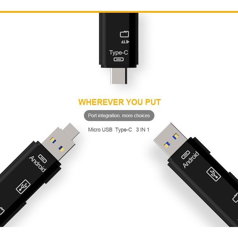Đầu Đọc Thẻ Nhớ SD USB 2.0 5 Trong 1 Type c/Micro/TF/OTG/USB 2.0 Cho Laptop/Android/IOS