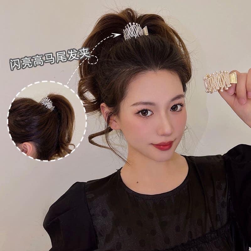 KẸP TÓC CÀNG CUA ĐÍNH ĐÁ KẸP KIỂU ĐUÔI NGỰA CÁ TÍNH CHO NỮ