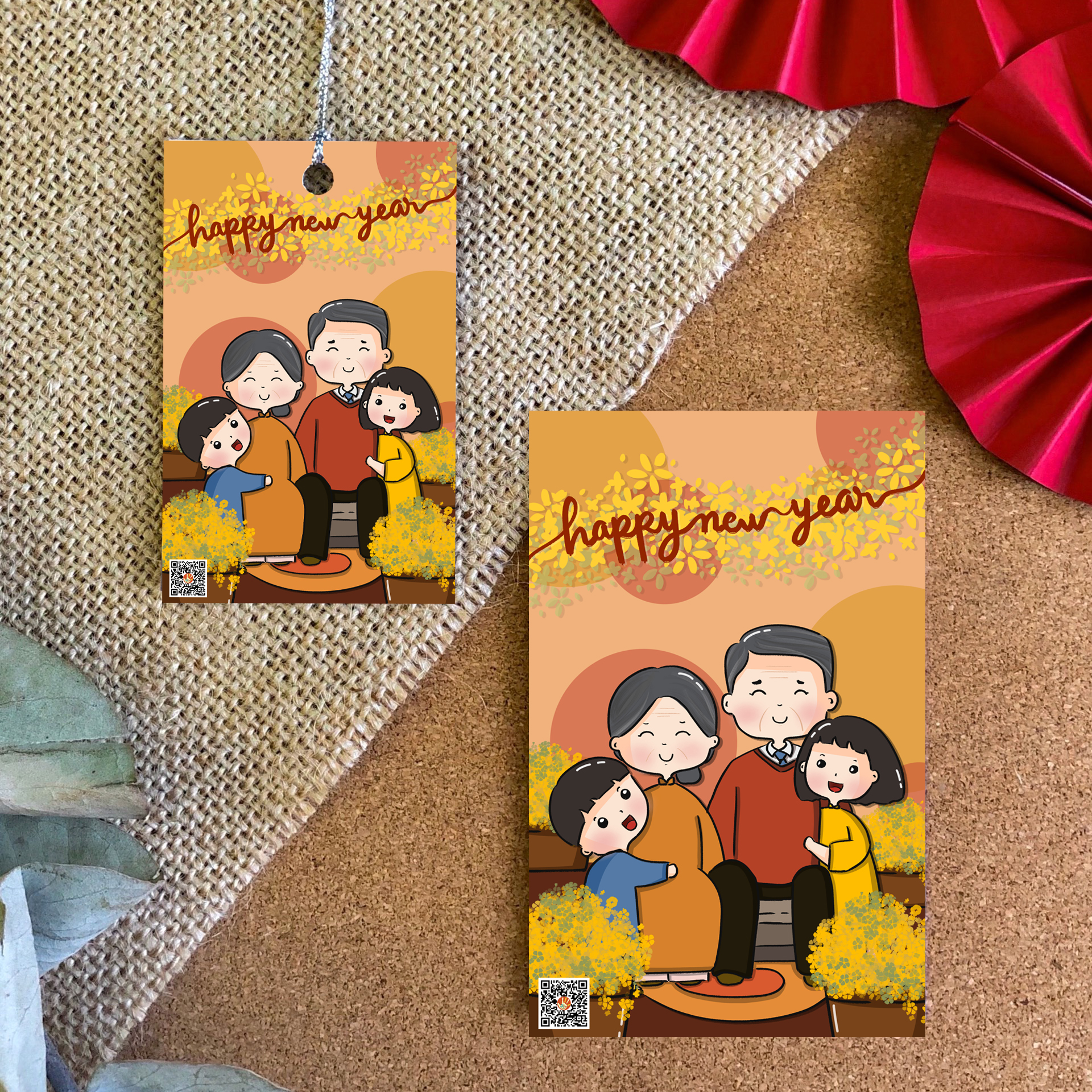 SET 10 POSTCARD TẾT VUI SÁNG TẠO TẾT SUM VÀY