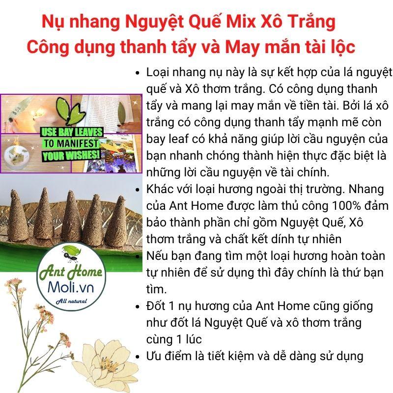 Nụ nhang xô trắng mix nguyệt quế 100% tự nhiên