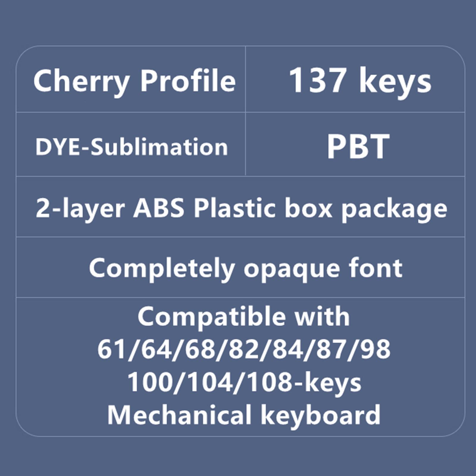 137-Key Keycaps Kit for Cherry Profile for MX Gaming Mechanical Keyboard