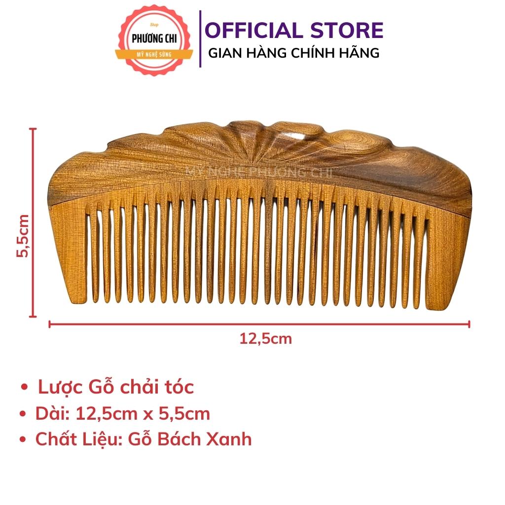 Lược me khía gỗ thơm gép răng dài 12,5cm, lược chải tóc gỡ rối massage đầu