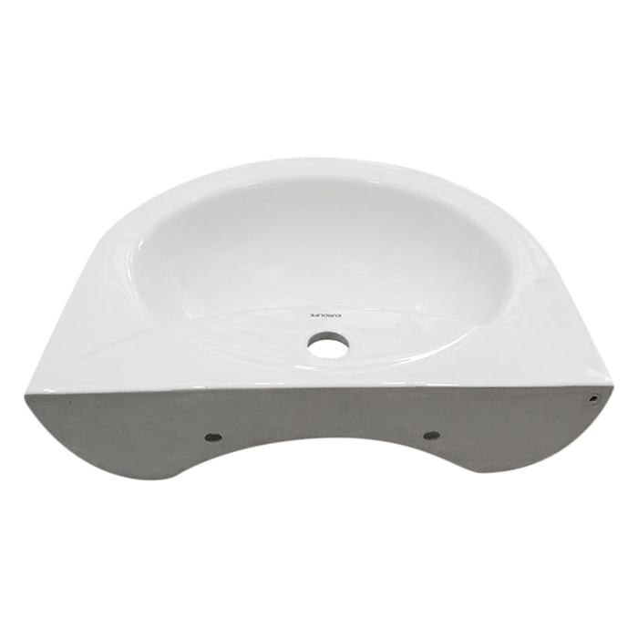 Chậu Lavabo sứ men Nano tuyết trắng chân treo Eurolife LVB-01