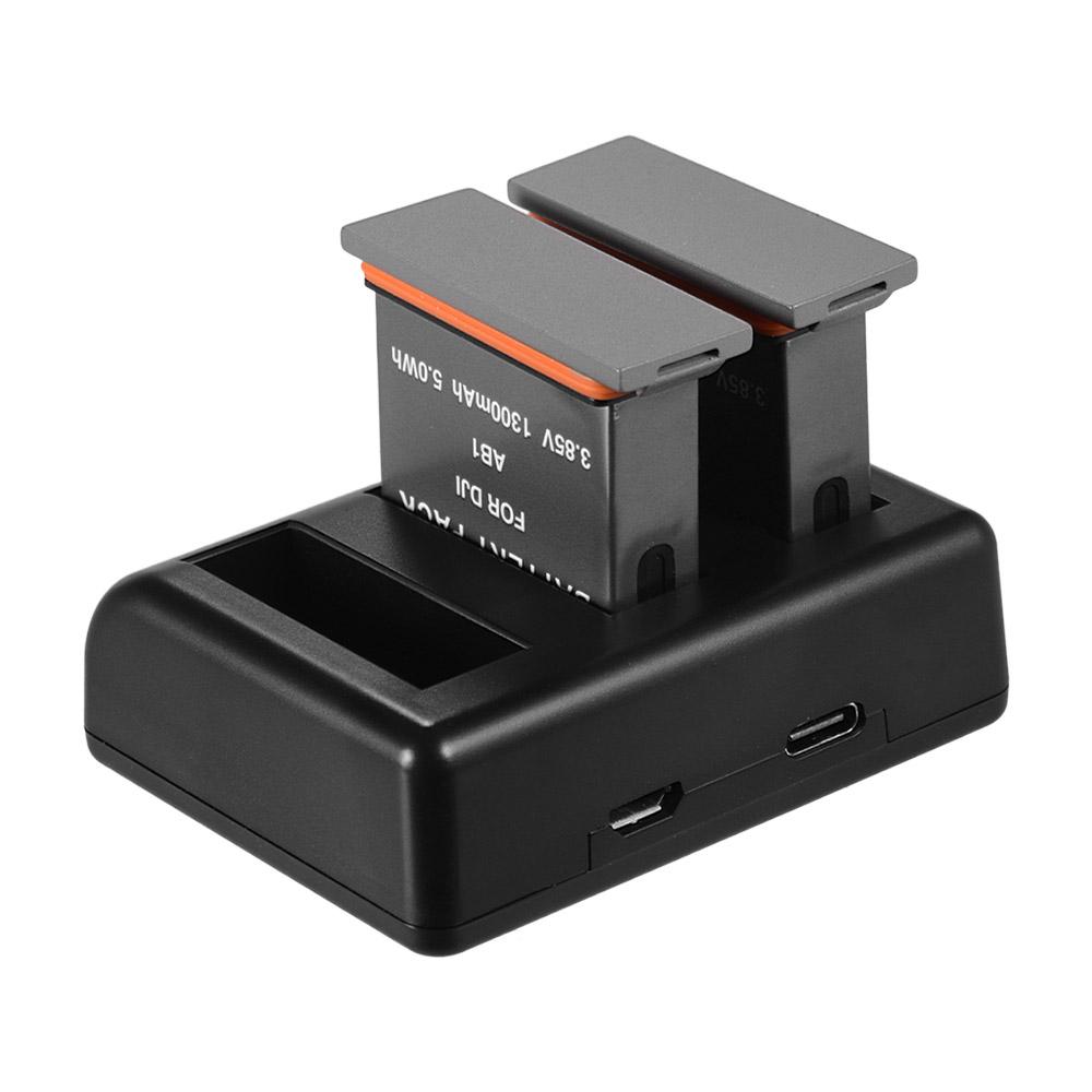 Bộ sạc ba kênh với 2 pin sạc Li-ion có thể sạc lại 1300mAh cáp sạc USB cho DJI OSMO