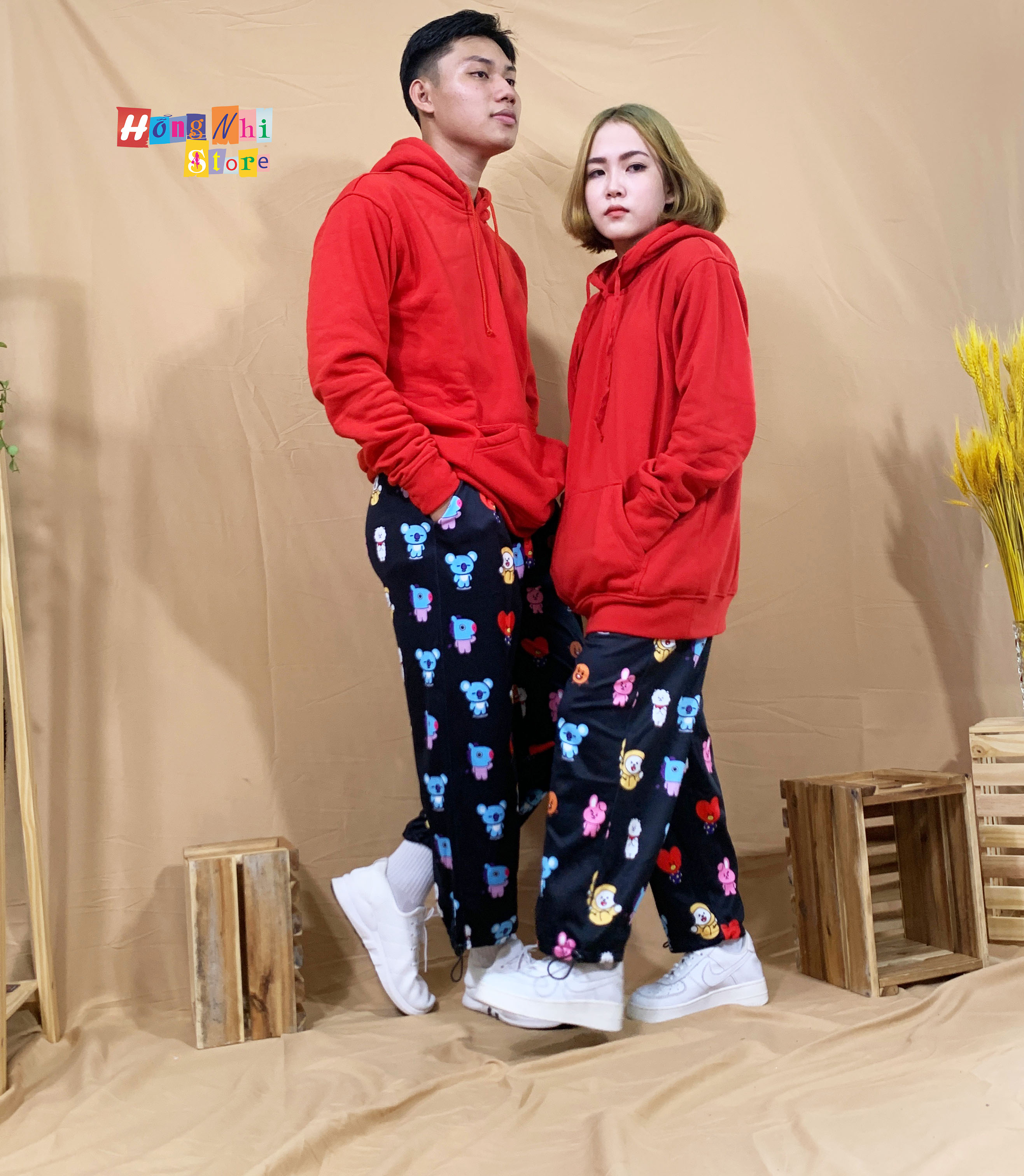 Quần Hoạt Hình Dài Dây Rút Lai BT21 BTS Cartoon Pant Oversize Ulzzang Unisex - MM