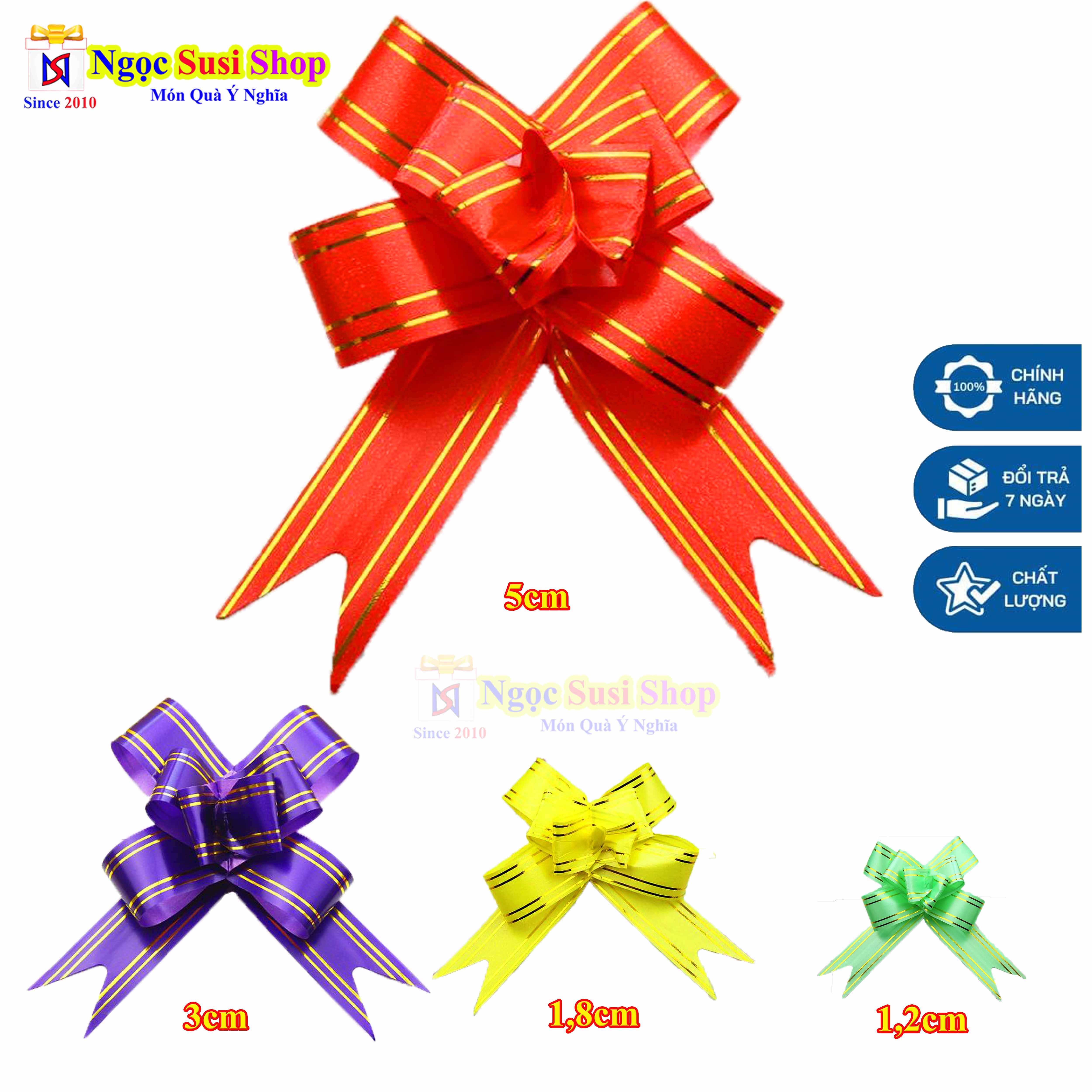 COMBO 10 NƠ RÚT GÓI QUÀ TRANG TRÍ HỘP QUÀ GIỎ QUÀ