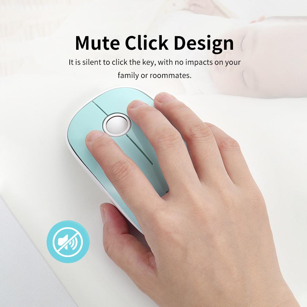 Chuột Không dây Mute Mouse Plug & Play Slim Mice theo dõi quang học Tiết kiệm năng lượng Bánh xe di chuyển mượt mà cho máy tính xách tay
