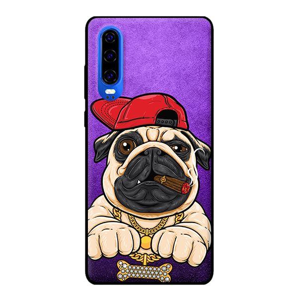 Ốp lưng in cho Huawei P30 mẫu Pulldog Hiphop Nền Tím - Hàng chính hãng
