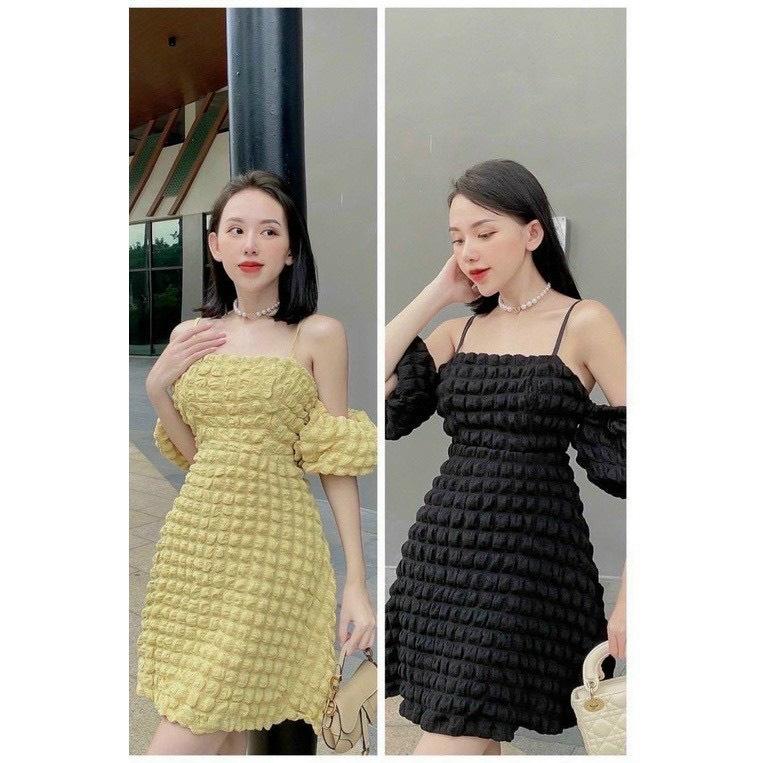 Đầm Thun Xốp Dáng Xòe Tiểu Thư Cách Điệu Thời Trang Thiết Kế Sang Trọng Cho Các Nàng