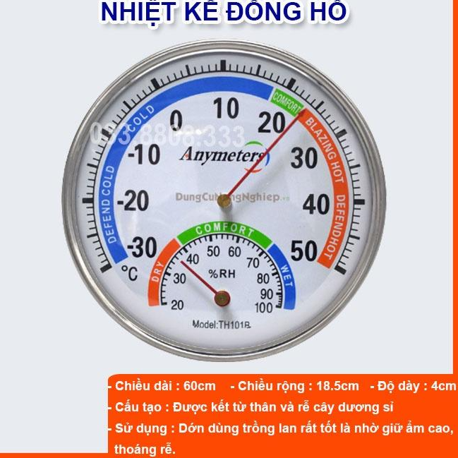 ĐỒNG HỒ NHIỆT KẾ ĐO ĐỘ ẨM VÀ NHIỆT ĐỘ