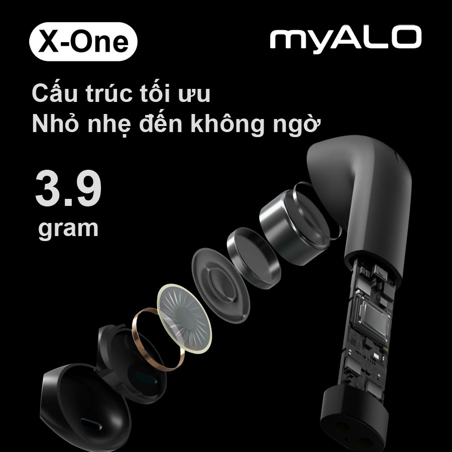 Tai nghe không dây myALO X-One: tai nghe Bluetooth 5.3 | Pin 23 giờ | Chống nước IPX4 | Điều khiển cảm ứng thông minh | Thiết kế trượt mở độc đáo đạt giải thưởng IF Design Award 2022 | Hàng chính hãng