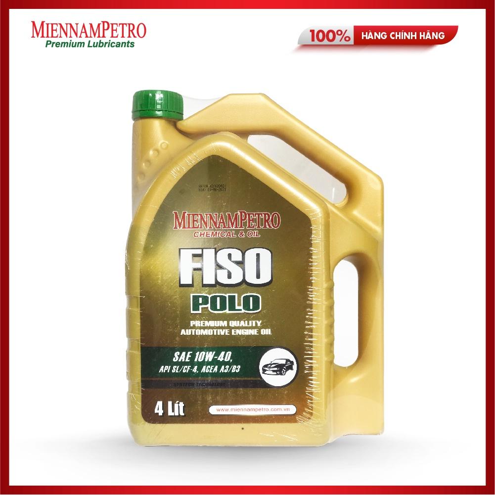 Dầu Nhớt MiennamPetro Fiso Polo 10W-40 API SL/CF-4 ACEA A3/B3 4L Bảo Vệ Và Tăng Hiệu Suất Vận Hành Động Cơ Xe Ô Tô