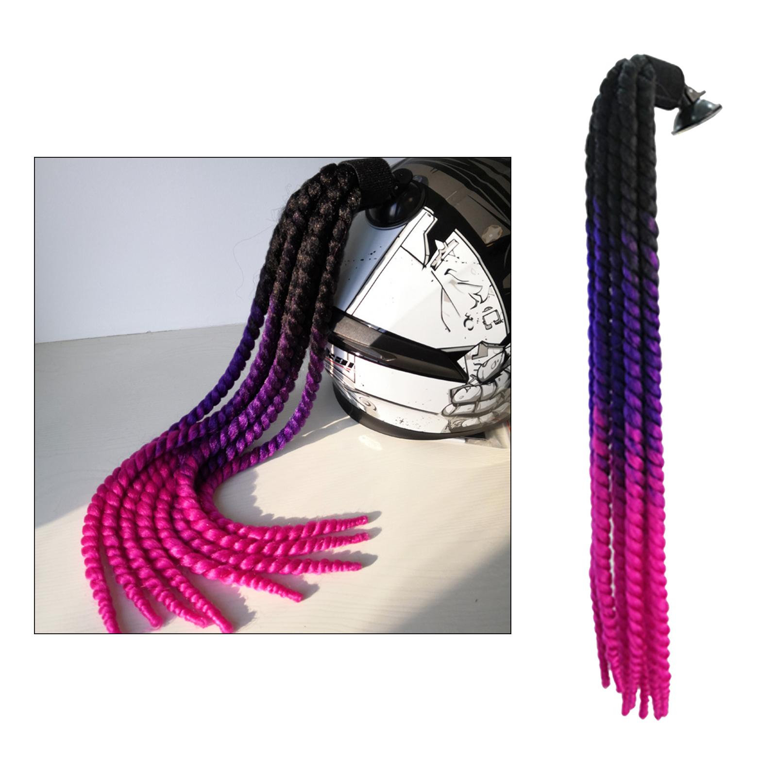 Helmet Pigtails Gradient Ramp Helmet Braids Ponytail Helmet Hair for Motorbike Motorcycle Helmet Braids Hair Tails