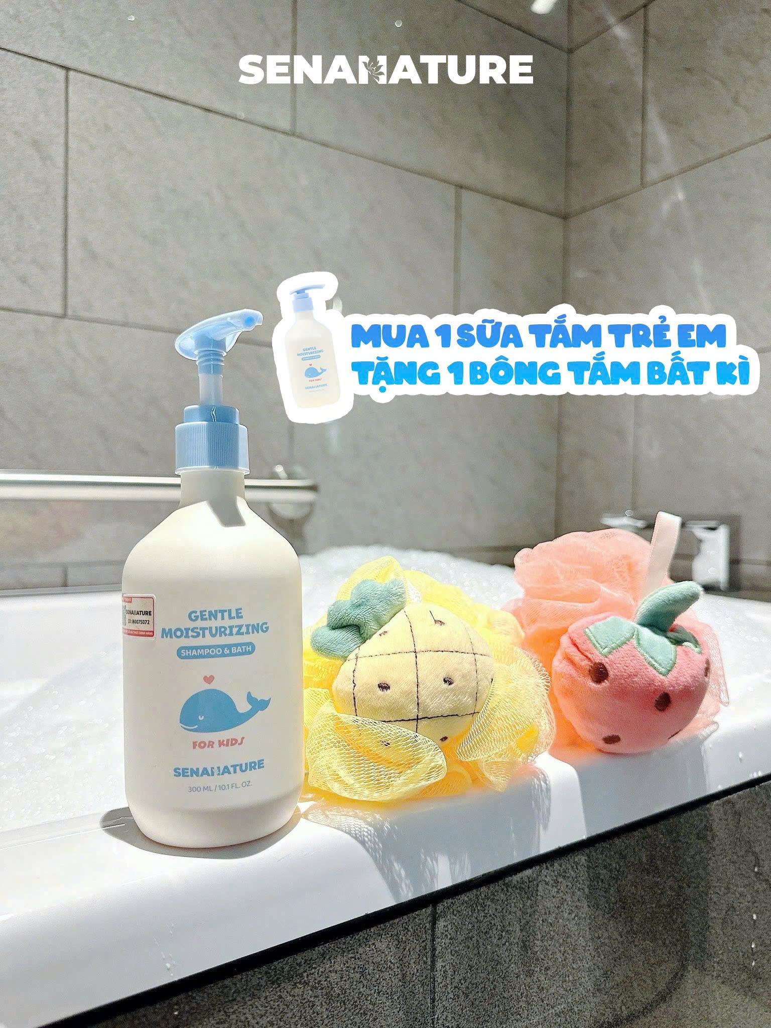 Sữa tắm gội trẻ em SENANATURE GENTLE MOISTURIZING SHAMPOO &amp; BATH 300ml