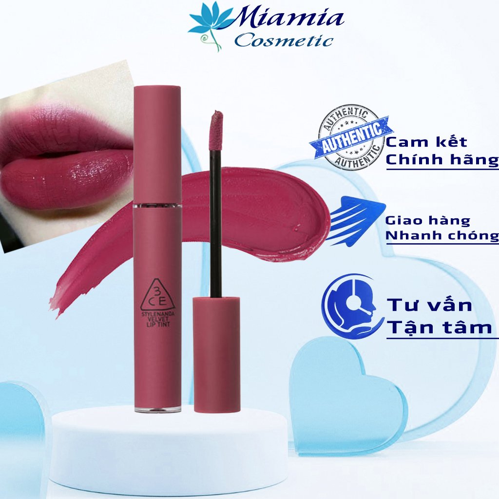 Son 3CE Velvet Lip Tint 4g Son Kem Lì Daffodil Taupe Definition Bitter Hour Like Gentle New Nude Chuẩn màu Đẹp