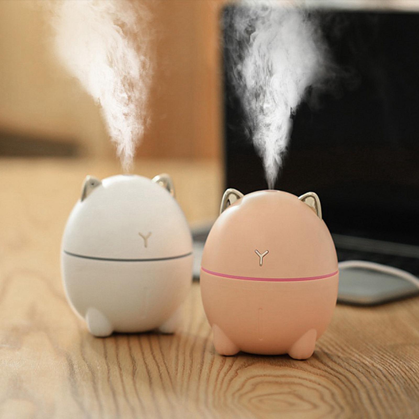 Warm Light LED Mini Air Humidifier 200ml for Desktop Study Living Room White
