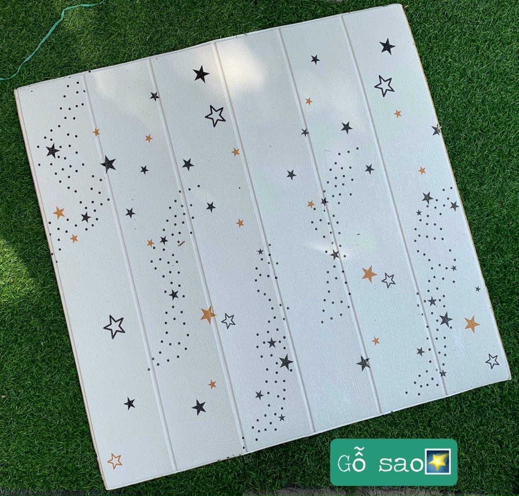 Bộ 15 Tấm Xốp Dán Tường Gỗ Sao Cách Âm, Chống Va Đập, Bền Đẹp, Sang Trọng