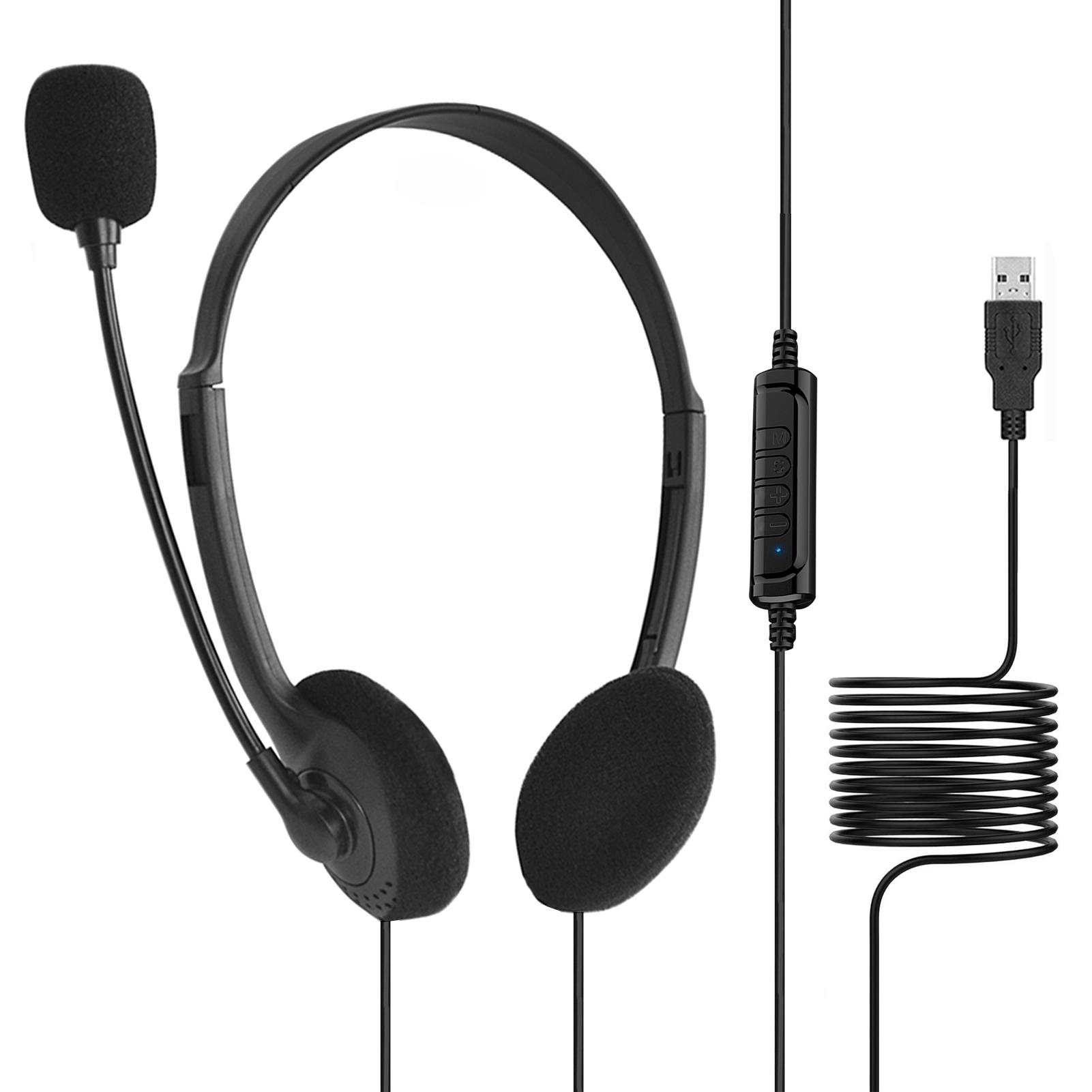 Chơi Game Loại Bỏ Tiếng Ồn Micro Tai Nghe Có Dây USB Đa Năng Tai Nghe Game Thủ Chụp Tai Có Mic Cho Laptop Máy Tính Skype