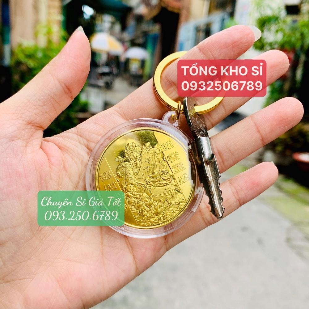 Móc khóa Đồng Xu Thần Tài Vàng Hong Kong Quà Phong Thủy - NELI - RƯỚC LỘC XUÂN