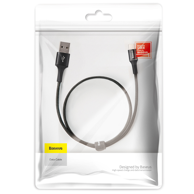 Cáp sạc Baseus halo data cable USB For Type-C Black - Hàng chính hãng