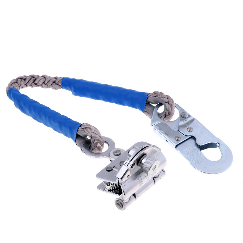 16mm Outdoor Rock Climbing Ascender Rigger Rope Grab Shock Lanyard Snap Hook