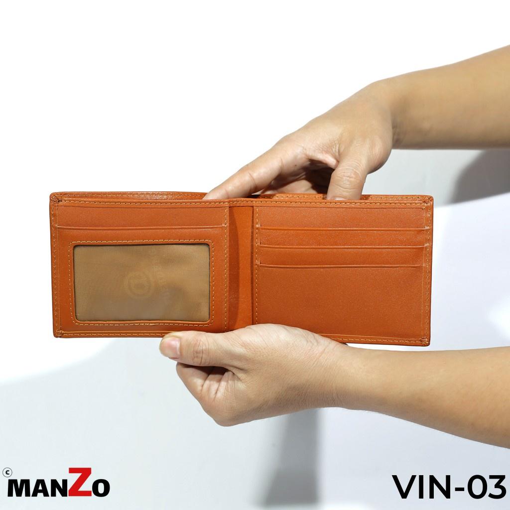 Ví da nam dáng ngang cao cấp MANZO VIN-03 bảo hành 18 tháng