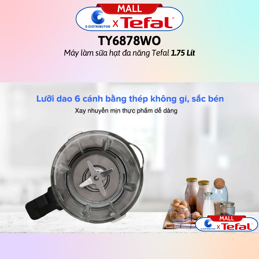 Máy làm sữa hạt đa năng Tefal BL967B66 - Dung tích 1.75 lít - Hàng Chính Hãng