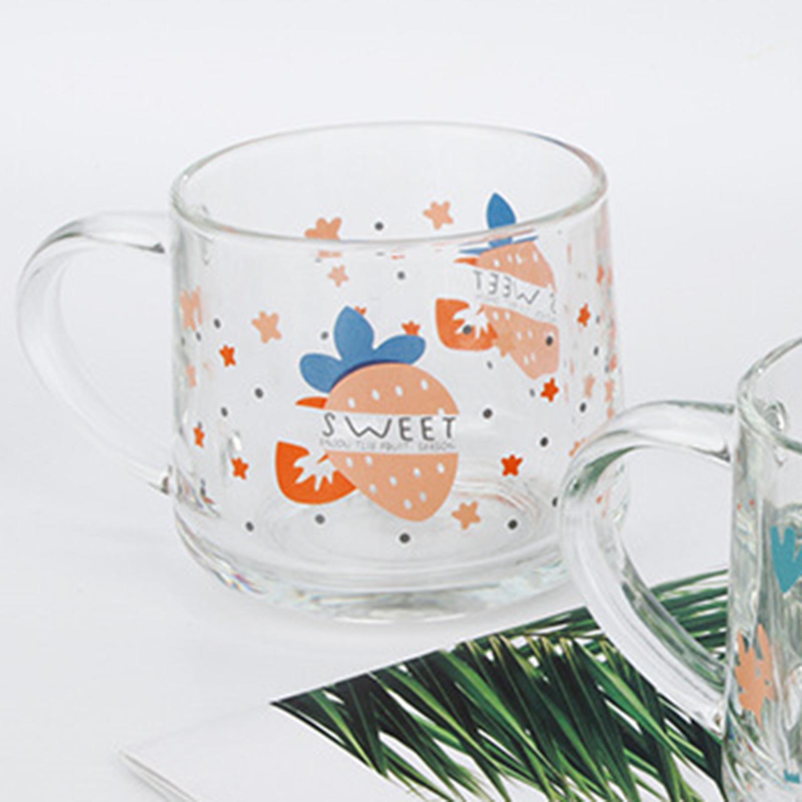 Glass Coffee Cup Teacup Tea Mug with Handle Milk Mug for Yogurt Juice