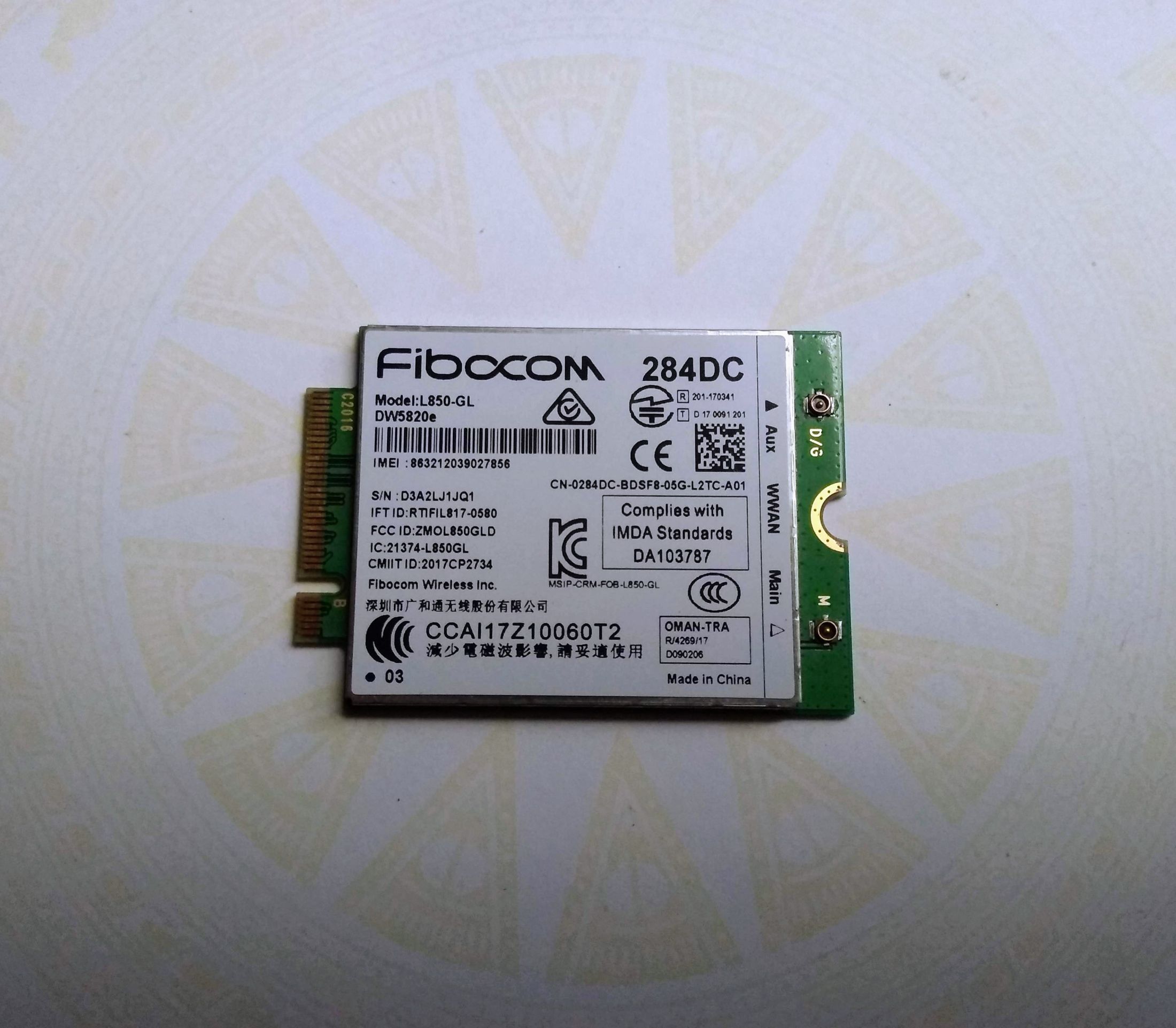 Card WWAN 4G Dell DW5820e (Fibocom Model: L850-GL) dùng cho laptop dell Precision 3541, 3551, 3561, Latitude 5500, 5501, 5401, 5400, 3301, 3500, 5310, 3510, 5511 - Card LTE WWAN DW5820e cho Laptop Dell - Hàng chính hãng