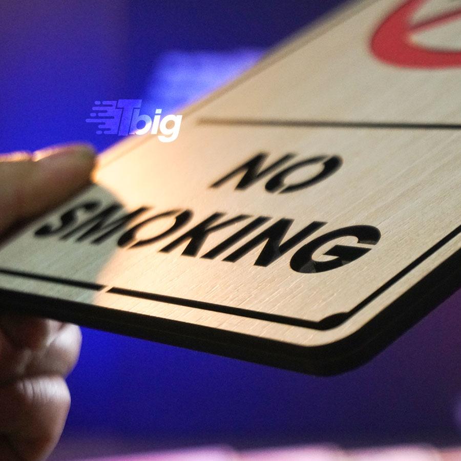 Bảng gỗ No smoking mẫu TC05 loại dán tường trang trí có sẵn keo 2 mặt