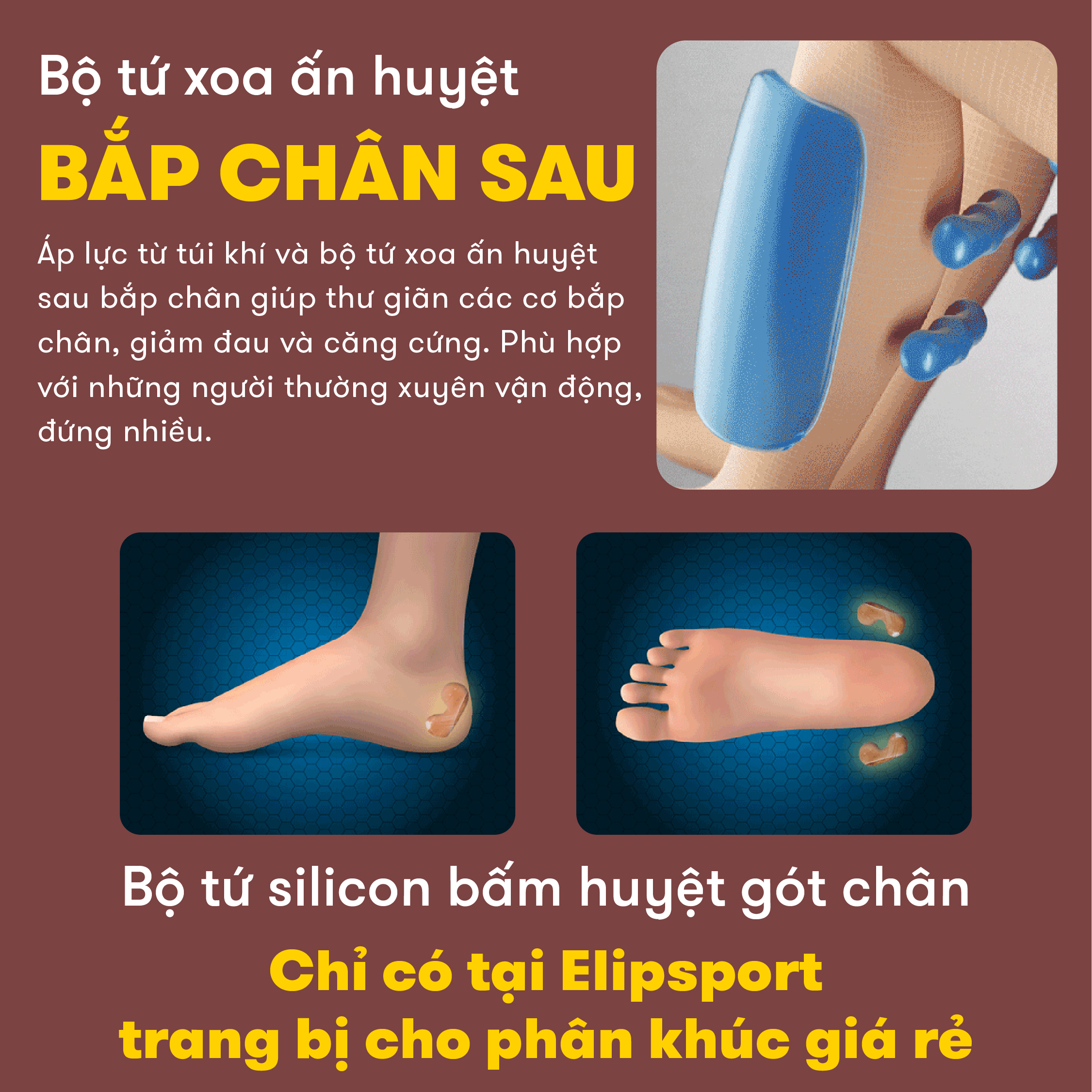 Ghế Massage ELIP D5 New - Công nghệ 2E Olymplus, 12 Bài Massage Tự Động, Day Ấn Huyệt Bàn Chân