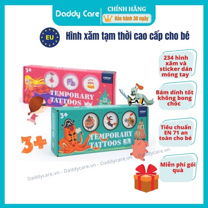 Hình Xăm Tạm Thời và Hình Dán Móng tay An Toàn Cho Trẻ Temporary Tattoos Mideer cho bé 2,3,4,5,6 tuổi