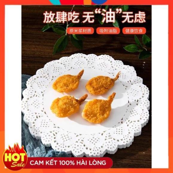 (set 10 miếng) Giấy Thấm dầu ăn, hút dầu mỡ họa tiết hoa văn đục lỗ -❖Khuyenmai247❖