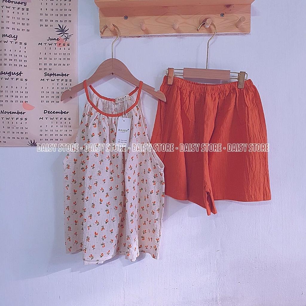 Set 2 dây yếm hoa nhí cam đất