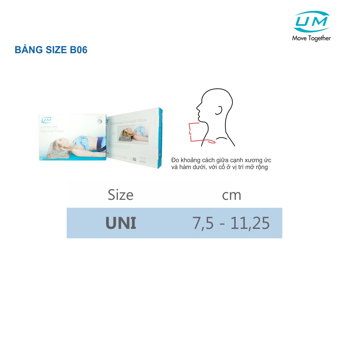 Gối hỗ trợ cổ vai gáy 2 chiều United Medicare