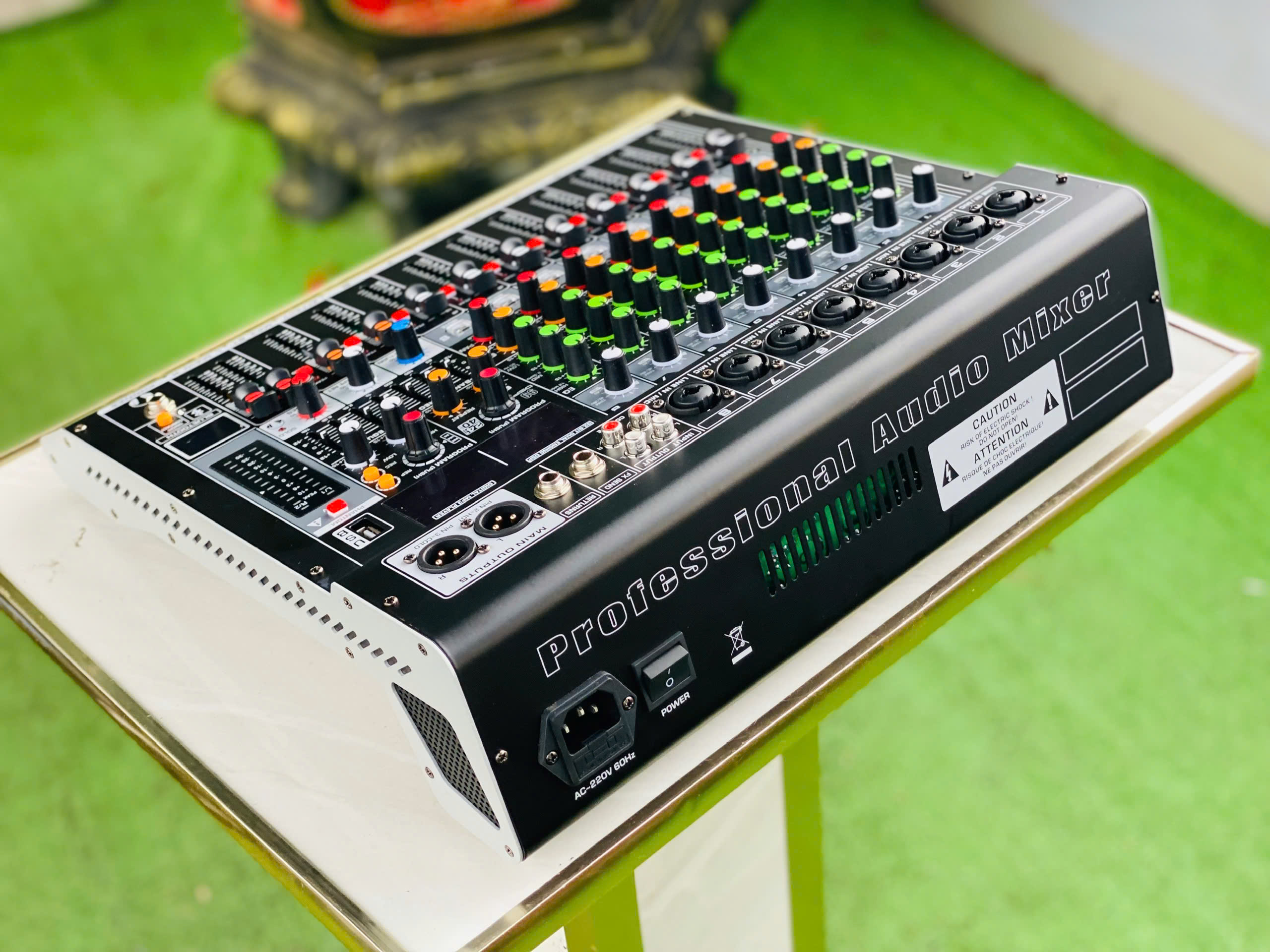 [tặng dây hoa sen] Mixer MC8 8 Kênh Chuyên Dụng nâng cấp âm thanh loa kéo, amply cũ Tích hợp Equalizer 99 hiệu ứng vang hàng nhập khẩu