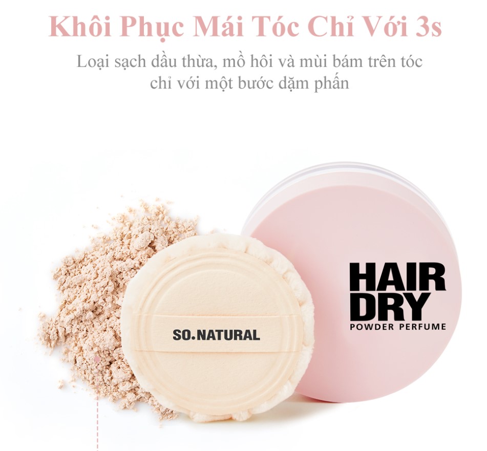 Phấn phủ gội khô SoNatural Powder 4Room Hair Dry Powder Perfume 50g