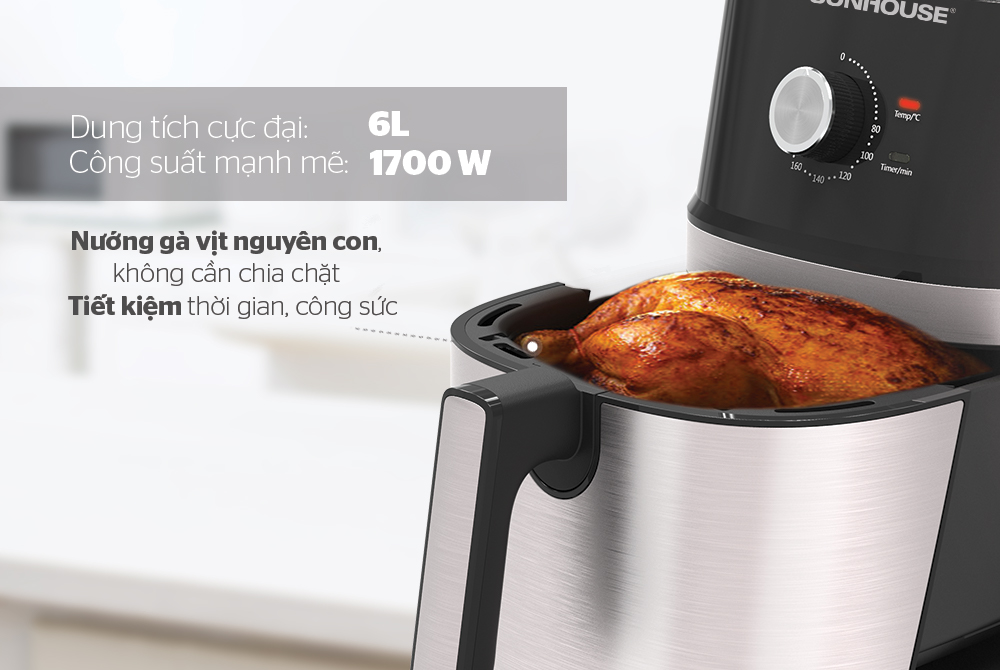 Nồi Chiên Không Dầu Sunhouse SHD4027 - Hàng chính hãng