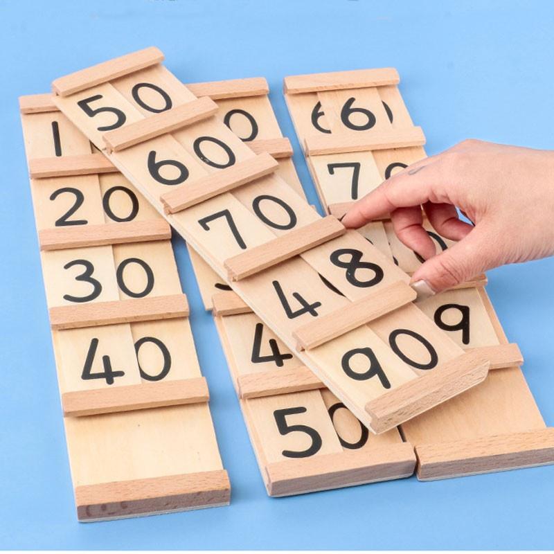 Đồ chơi gỗ-Toán học- Giáo cụ Montessori- 4 Bảng hàng chục size nhỏ