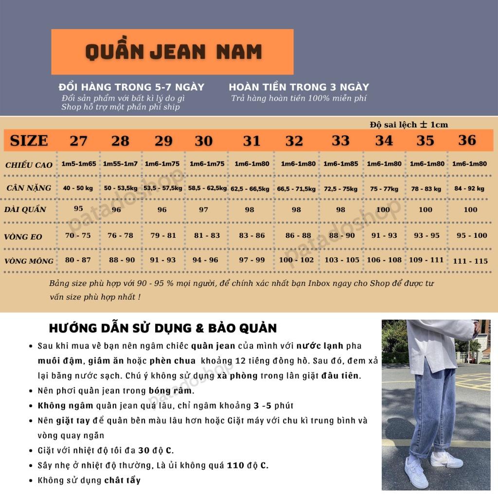 Quần baggy jean nam ống suông rộng TR01 - Phong cách hàn quốc