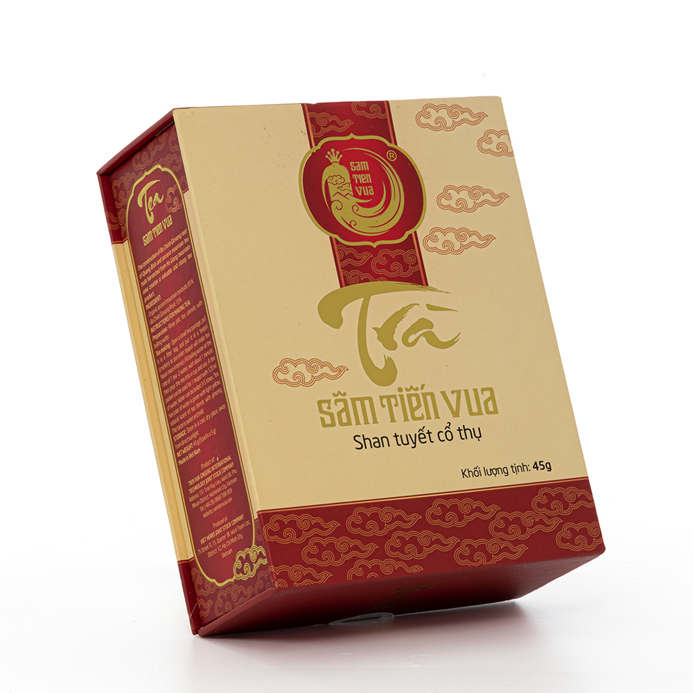 Combo Đế Vương (1 Hộp Nước Sâm Tiến Vua: 10 chai x 50ml Và 1 Hộp Trà Sâm 9 gói x 5g), Bộ Quà Tặng Sức Khỏe Cao Cấp