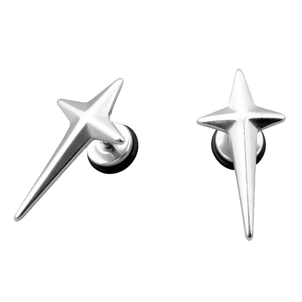 Fashion Unisex  Stainless Steel Cross Earrings Ear Studs Jewelry