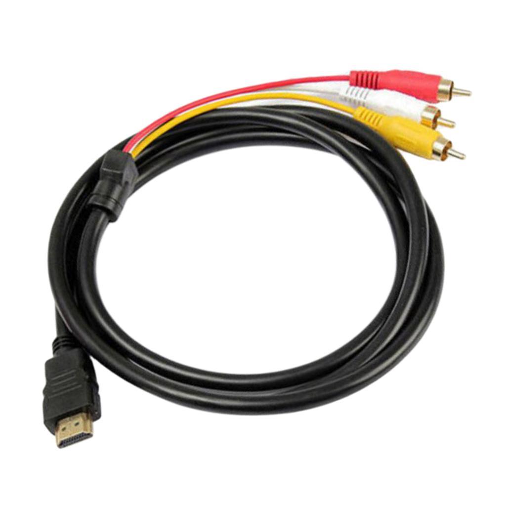 Male To 3 RCA AV Audio Video Cable Cord Adapter for TV HDTV