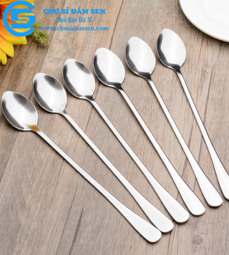 Muỗng inox cán dài Muỗng cà phê chất liệu thép không gỉ thiết kế tay cầm dài tiện dụng G337-Muongcafe