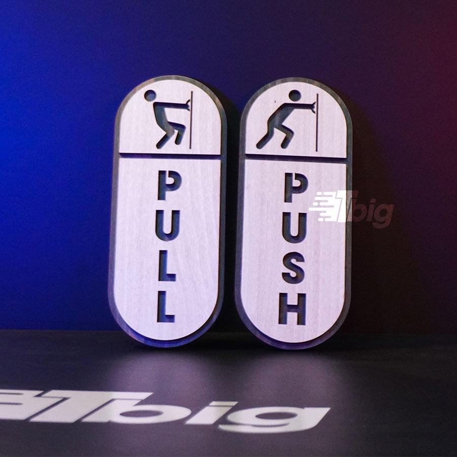Bản gỗ Pull Push mẫu TP08 dán tường chỉ dẫn mở cửa