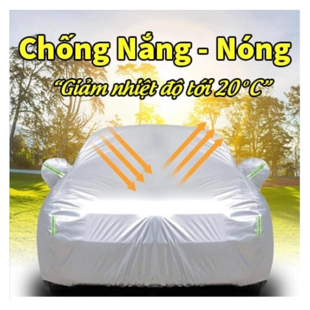 Bạt trùm che phủ bảo vệ ô tô xe hơi vải dù Oxford nano bạc cao cấp siêu bền chống xước, chống nắng nóng, chống cháy