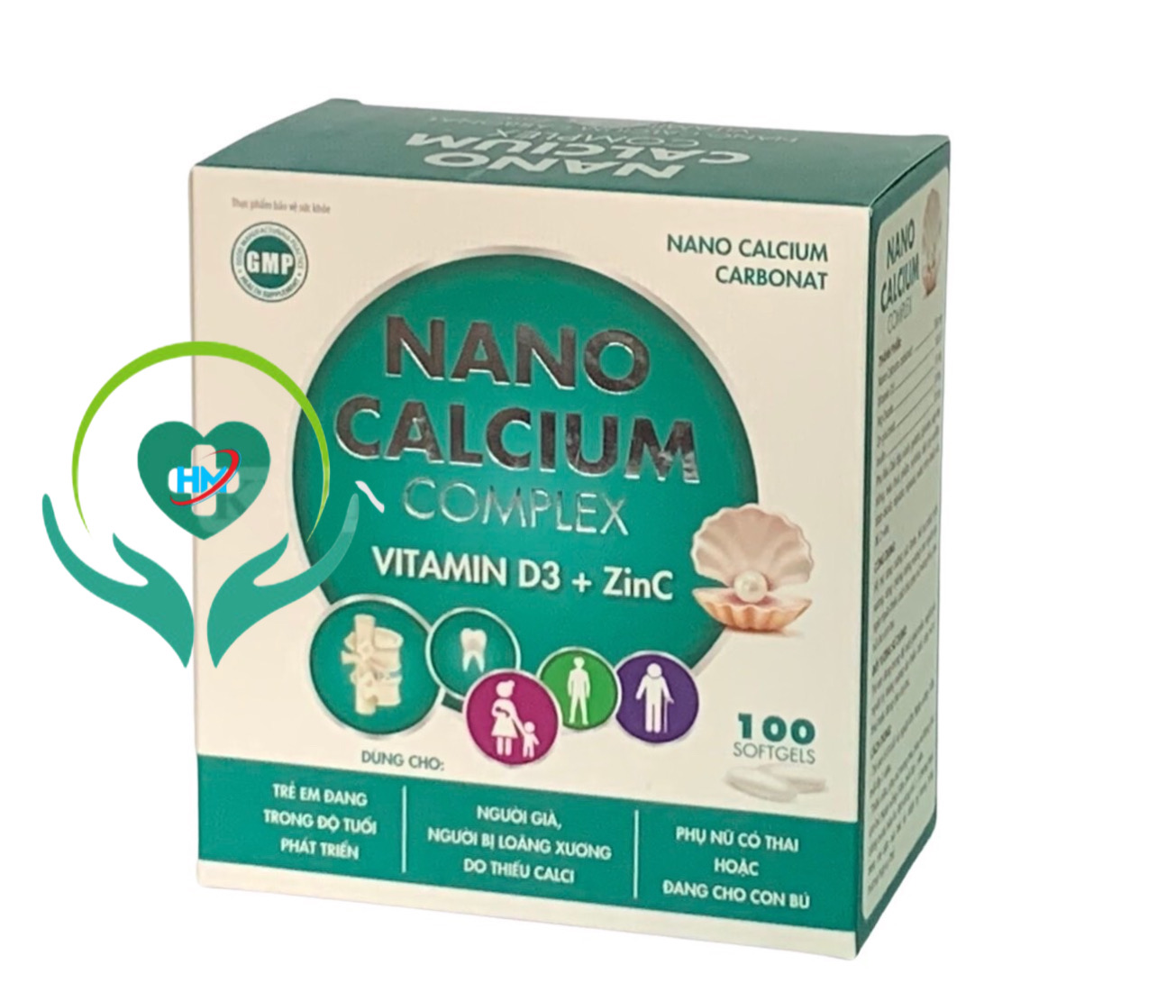 ￼NANO CALCIUM COMPLEX Viên uống bổ sung canxi, Giúp Chắc Khỏe Xương, Phát Triển Hệ Xương, Giảm Loãng Xương (Hộp 100viên), vinaphar